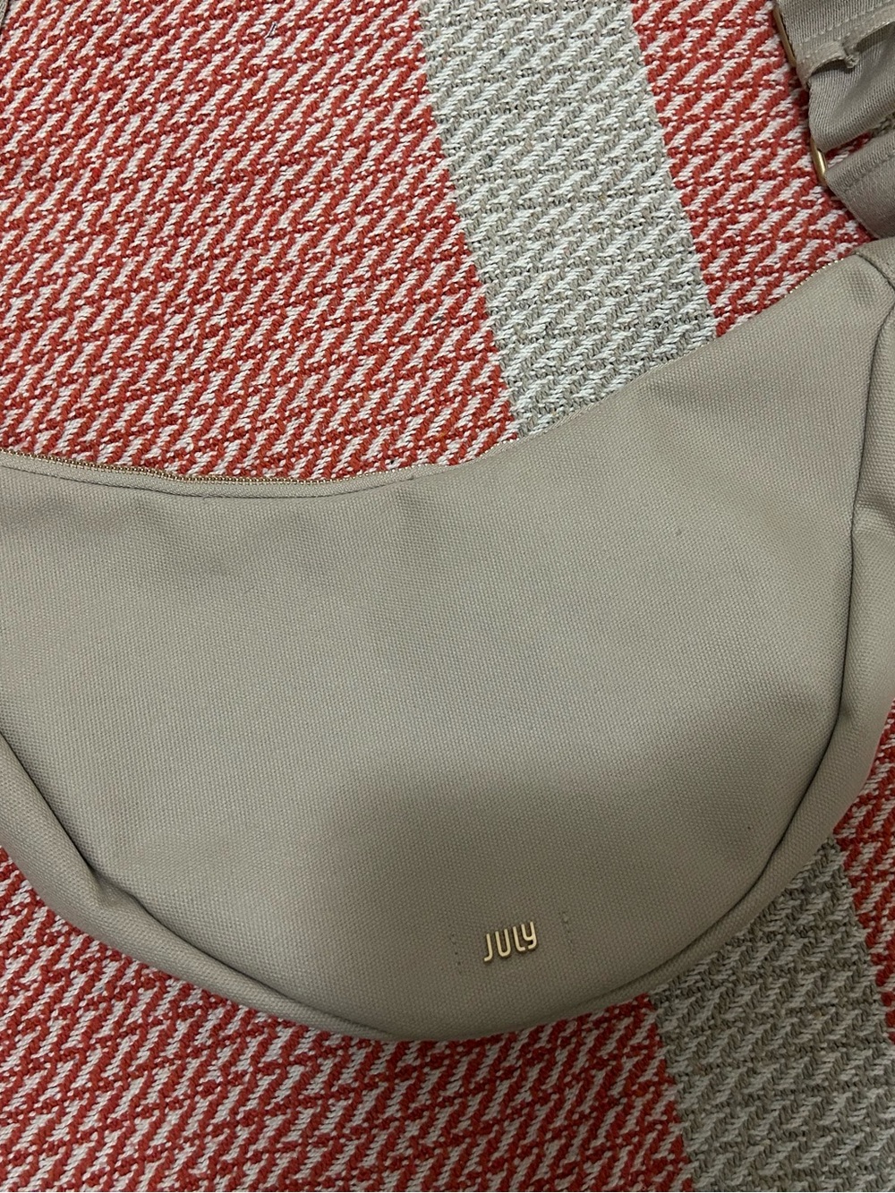 JULY Crescent Crossbody Bag in Light Taupe